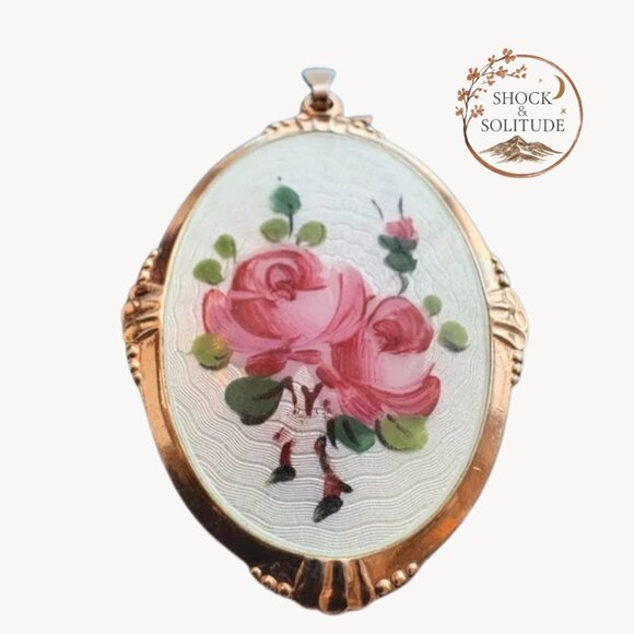 Arne Nordlie Jewelry - ✨RARE Arne Nordlie Norway Sterling Silver Gilt Guilloché Enamel Pendant 925S✨